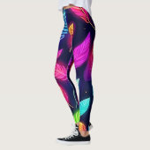 Neon Blätter in Vibrant Glanz Kunst Leggings (Links)