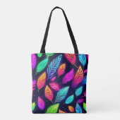Neon Blätter in Vibrant Glanz Kunst Tasche (Rückseite)