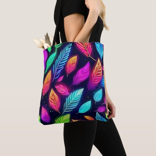 Neon Blätter in Vibrant Glanz Kunst Tasche (Von Nahem)