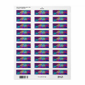 Neon Blätter Rücksendeadressen-Aufkleber (Vorne)