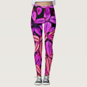 Neon Blätter Wonders Leggings (Vorderseite)