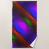 Neon Blau, Lila, Grün und Orange Strandtuch (Vorderseite)