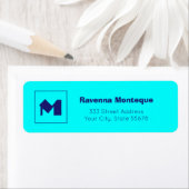 Neon Blau Modernes Personalisiertes Monogramm Buch (Insitu)