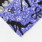 Neon blauen Glitzer Hockey Herz beugt Fleecedecke (Ecke)
