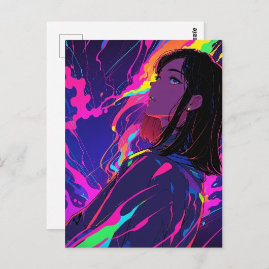 Neon Bliss Postkarte: Daze Postkarte (Vorne/Hinten)