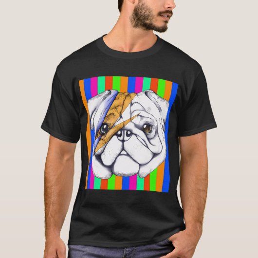 Neon-Blitz-Mops-Porträt T-Shirt (Vorderseite)