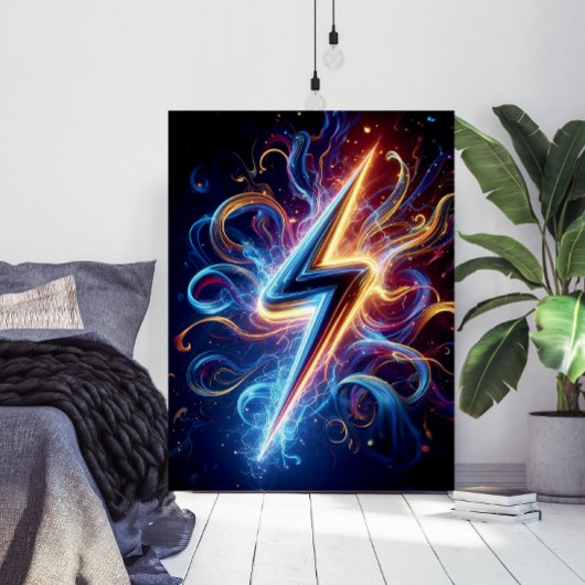 Neon-Blitz-Wandkunstposter Poster