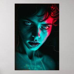 Neon Blize: Crackes Reality-Poster Poster
