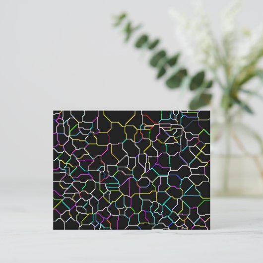 Neon Block Tile Postcard Postkarte (Stehend Vorderseite)