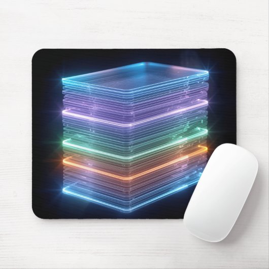 Neon-Blockstapel mit Kanten Mousepad (Mit Mouse)