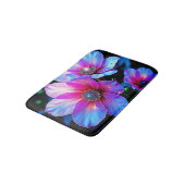 Neon Bloom Blume Magic Glow Design Badematte (Schrägansicht)