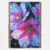 Neon Bloom Blume Magic Glow Design Decke (Vorderseite Vertikal)