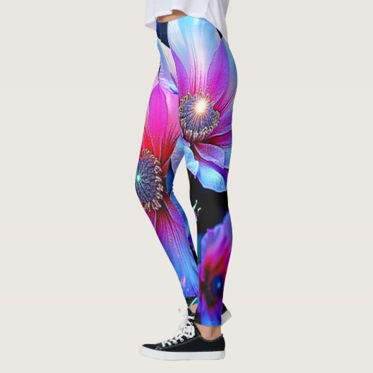 Neon Bloom Blume Magic Glow Design Leggings (Links)
