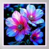 Neon Bloom Blume Magic Glow Design Poster (Vorne)