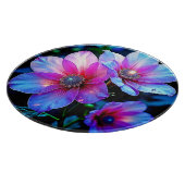 Neon Bloom Blume Magic Glow Design Schneidebrett (Ecke)