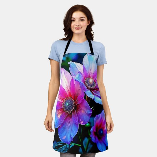 Neon Bloom Blume Magic Glow Design Schürze (Getragen)