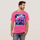 Neon Bloom Blume Magic Glow Design T-Shirt (Vorne ganz)