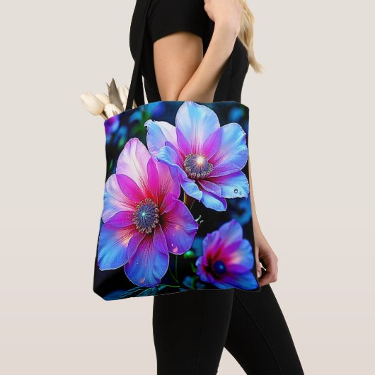 Neon Bloom Blume Magic Glow Design Tasche (Von Nahem)