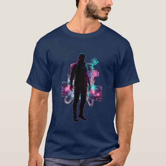 Neon Bloom: Technisch infundiertes Wachstum T-Shirt (Vorderseite)