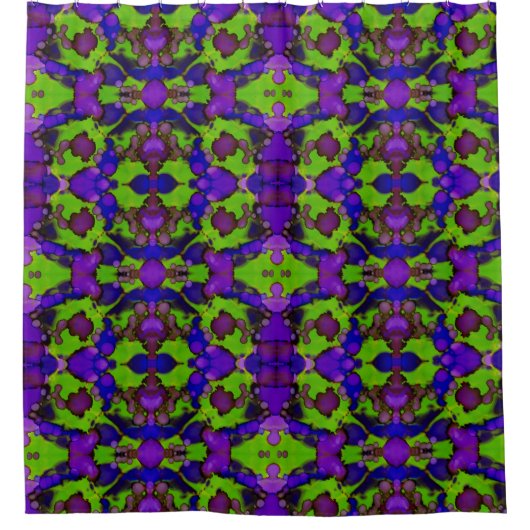 Neon Bloomstorm Duschvorhang (Vorderseite)