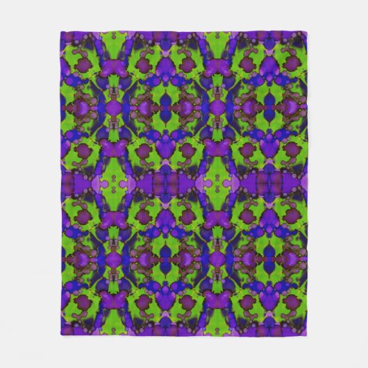 Neon Bloomstorm Fleecedecke (Vorderseite)