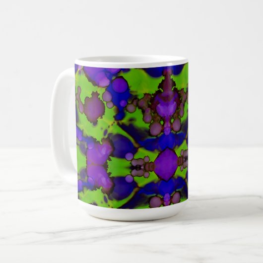 Neon Bloomstorm Kaffeetasse (Vorderseite Links)