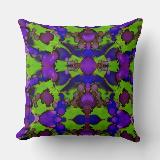 Neon Bloomstorm Kissen (Vorderseite)