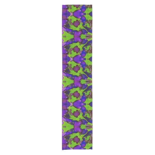 Neon Bloomstorm Kurzer Tischläufer (Vorderseite)