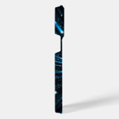 Neon Blue and Black Futuristic iPhone 14 Pro Max C iPhone Hülle (Rechte Seite)