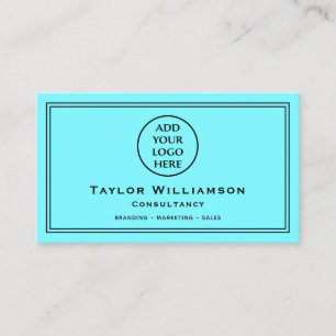 Neon Blue Black Corporate Company Business-Logo Visitenkarte