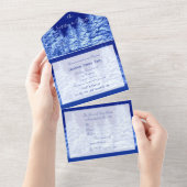 Neon Blue Christmas Tree Einladung (Abreißen)