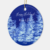 Neon Blue Christmas Tree Keramik Ornament (Links)
