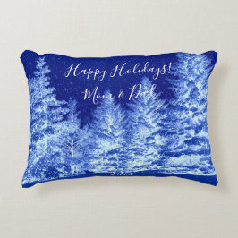 Neon Blue Christmas Tree Lumbar Pillow Dekokissen
