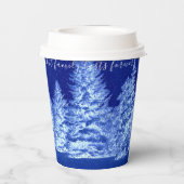 Neon Blue Christmas Tree Pappbecher (Rückseite)