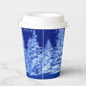Neon Blue Christmas Tree Pappbecher (Rechts)