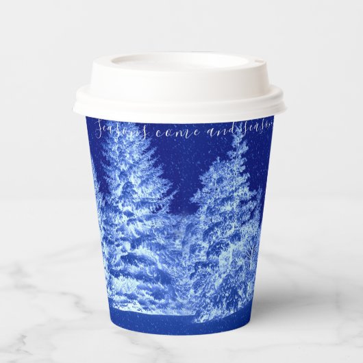 Neon Blue Christmas Tree Pappbecher (Vorderseite)