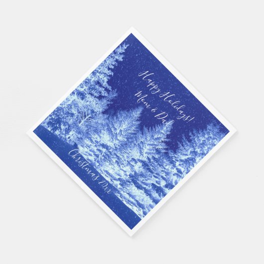 Neon Blue Christmas Tree Serviette (Ecke)