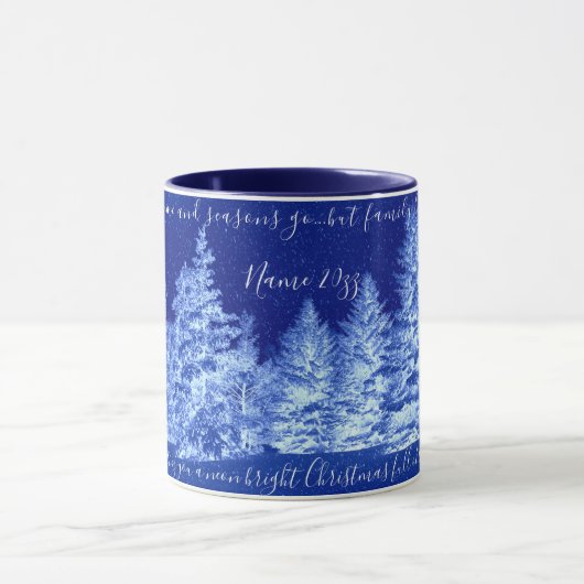 Neon Blue Christmas Tree Tasse (Zentrum)
