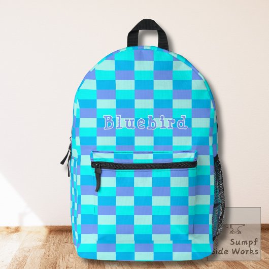 Neon Blue Color Pattern Bedruckter Rucksack