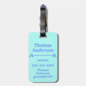 Neon Blue Color Pattern Gepäckanhänger (Rückseite vertikal)