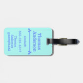 Neon Blue Color Pattern Gepäckanhänger (Rückseite horizontal)