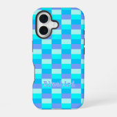 Neon Blue Color Pattern iPhone 16 Hülle (Rückseite)