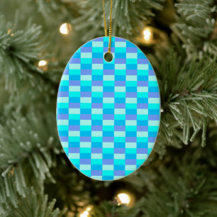 Neon Blue Color Pattern Keramik Ornament
