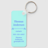 Neon Blue Color Pattern Schlüsselanhänger (Rückseite)