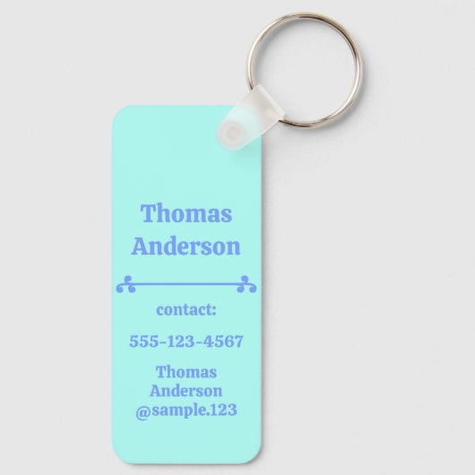 Neon Blue Color Pattern Schlüsselanhänger (Rückseite)