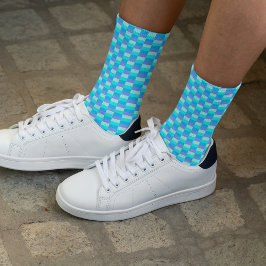 Neon Blue Color Pattern Socken