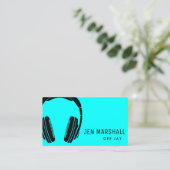 Neon blue dj visitenkarte (Stehend Vorderseite)