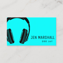 Neon blue dj visitenkarte