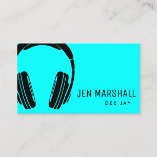 Neon blue dj visitenkarte