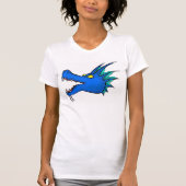 Neon Blue Dragon Art Head Ladys Tee (Vorderseite)
